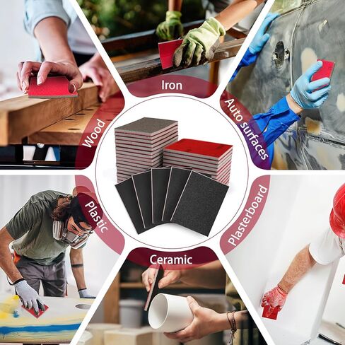 27 Pcs Sanding Sponge Pads, 120-3000 Grit Sandpaper Assortment, Wet Dry Washable Foam Sanding Block, Abrasive Sand Paper for Hand Sanders, Wood, Metal, Auto, Drywall, Furniture Polishing in Saudi Arabia