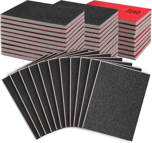 27 Pcs Sanding Sponge Pads, 120-3000 Grit Sandpaper Assortment, Wet Dry Washable Foam Sanding Block, Abrasive Sand Paper for Hand Sanders, Wood, Metal, Auto, Drywall, Furniture Polishing in Saudi Arabia