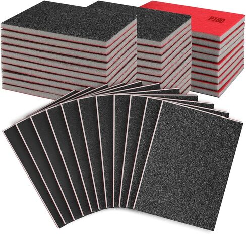 27 Pcs Sanding Sponge Pads, 120-3000 Grit Sandpaper Assortment, Wet Dry Washable Foam Sanding Block, Abrasive Sand Paper for Hand Sanders, Wood, Metal, Auto, Drywall, Furniture Polishing in Saudi Arabia
