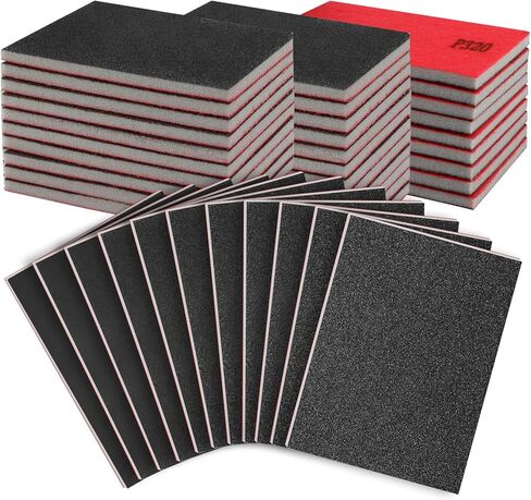 27 Pcs Sanding Sponge Pads, 120-3000 Grit Sandpaper Assortment, Wet Dry Washable Foam Sanding Block, Abrasive Sand Paper for Hand Sanders, Wood, Metal, Auto, Drywall, Furniture Polishing in Saudi Arabia