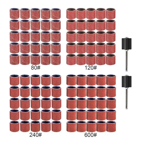 Sanding Drums Kit Sanding Band 1/2 1/4 Inch Sand Mandrels Fit for Nail Drill Rotary Abrasive Tools(3MM_6MM) in Saudi Arabia