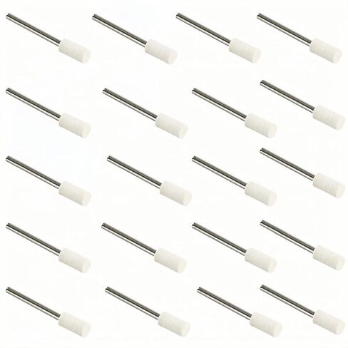 MiJunHD 20Pcs Wool Polishing Wheels Wool Felt Mounted Mandrel Points Polishing Buffing Wheel Grinding Head with 3mm Shank Rotary Tool Kit for Jade Glass Metal Wood(Bullet,12mm) in Saudi Arabia