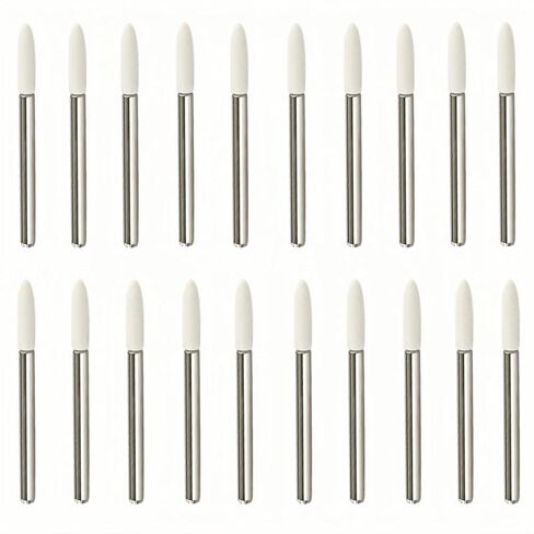 MiJunHD 20 قطعة من عجلات تلميع الصوف من اللباد الصوفي مثبتة على نقاط مغزل تلميع عجلة التلميع مع مجموعة أدوات دوارة ساق 3 مم لزجاج اليشم والخشب المعدني (رصاصة، 12 مم) in Kuwait