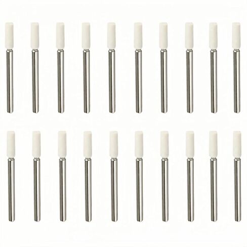 MiJunHD 20Pcs Wool Polishing Wheels Wool Felt Mounted Mandrel Points Polishing Buffing Wheel Grinding Head with 3mm Shank Rotary Tool Kit for Jade Glass Metal Wood(Bullet,12mm) in Saudi Arabia