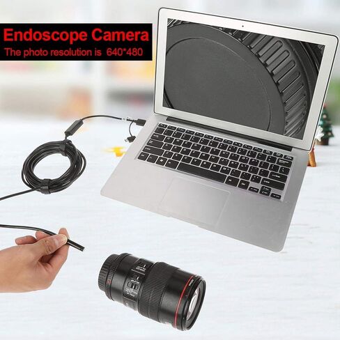 Heayzoki Endoscope Camera with Light, Mini Camera USB Endoscope for Android Phone and Computer, 6 Adjustable Led Lights Snake Borescope Camera with Micro USB, Type C in Saudi Arabia