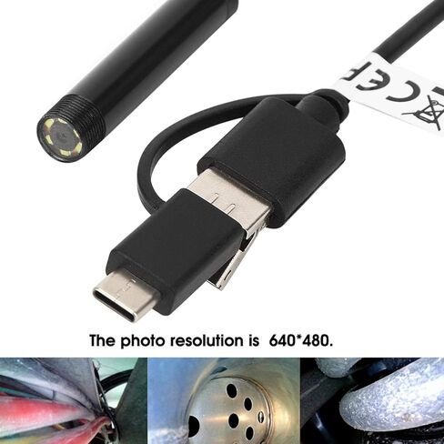Heayzoki Endoscope Camera with Light, Mini Camera USB Endoscope for Android Phone and Computer, 6 Adjustable Led Lights Snake Borescope Camera with Micro USB, Type C in Saudi Arabia