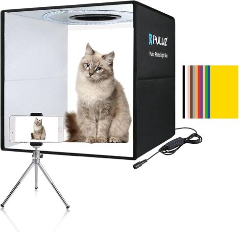PULUZ Light Box Photography 24x15in, Portable Photo Studio Light Box with 336+336 LED Lights ＆4 Color backdrops Professional Photography Lighting Tent Kit for Big Product Photography Lightbox in Saudi Arabia
