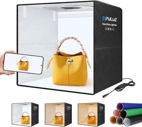 PULUZ Light Box Photography 24x15in, Portable Photo Studio Light Box with 336+336 LED Lights ＆4 Color backdrops Professional Photography Lighting Tent Kit for Big Product Photography Lightbox in Saudi Arabia