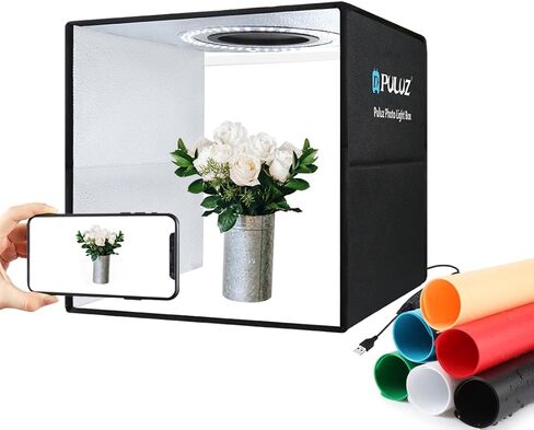 PULUZ Light Box Photography 24x15in, Portable Photo Studio Light Box with 336+336 LED Lights ＆4 Color backdrops Professional Photography Lighting Tent Kit for Big Product Photography Lightbox in Saudi Arabia