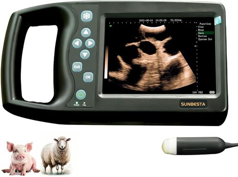 S-M6 Portable Vet Ultrasound Animal Pregnancy Scanner with Heated Sector Probe, 5.7″ HD Screen & Long Battery, for Pigs, Sheep, Dogs,Farm & Veterinary Clinic Use, Designed for Beginners,Video Playback in Saudi Arabia