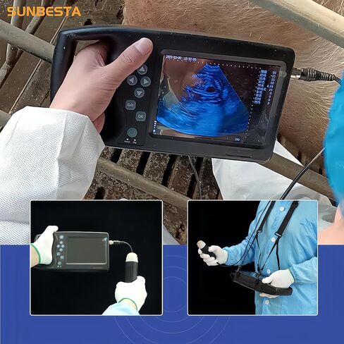S-M6 Portable Vet Ultrasound Animal Pregnancy Scanner with Heated Sector Probe, 5.7″ HD Screen & Long Battery, for Pigs, Sheep, Dogs,Farm & Veterinary Clinic Use, Designed for Beginners,Video Playback in Saudi Arabia