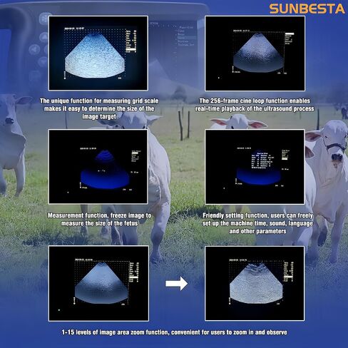 S-M6 Portable Vet Ultrasound Animal Pregnancy Scanner with Heated Sector Probe, 5.7″ HD Screen & Long Battery, for Pigs, Sheep, Dogs,Farm & Veterinary Clinic Use, Designed for Beginners,Video Playback in Saudi Arabia