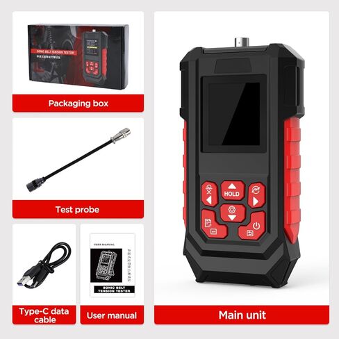 جهاز اختبار شد الحزام الصوتي، مقياس شد الحزام من 10 هرتز إلى 5000 هرتز، جهاز اختبار شد الحزام 999.9 ملم مع شاشة TFT LCD، قياس سريع صوتي، وضع قياس فردي/مستمر، 999 مجموعة من مجموعات تخزين البيانات in Kuwait