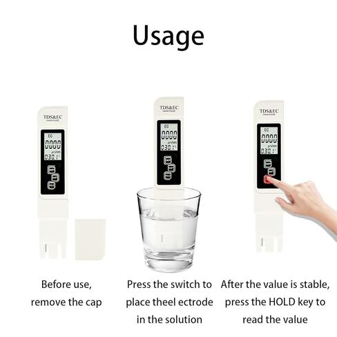 جهاز اختبار المياه الرقمي 4 في 1 الجديد كليًا لعام 2025 - مقياس TDS EC دقيق وموثوق به ودرجة الحرارة (درجة مئوية، درجة فهرنهايت) - 0-9999 جزء في المليون - اختبار احترافي لمياه الشرب ونظام RO/DI وأحواض السمك وما إلى ذلك in Kuwait