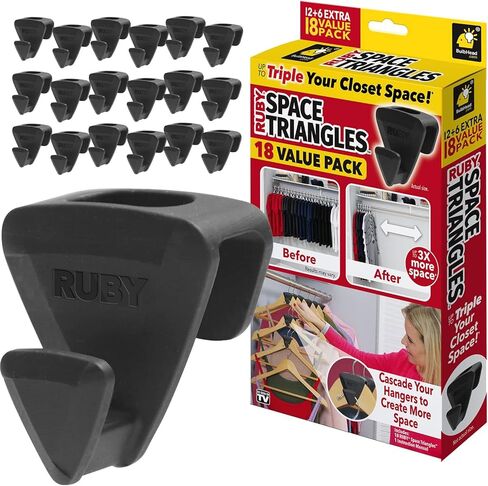 Ruby Space Triangles Original AS-SEEN-ON-TV, Ultra- Premium Hanger Hooks Triple Closet Space 18 PC Value Pack in Kuwait