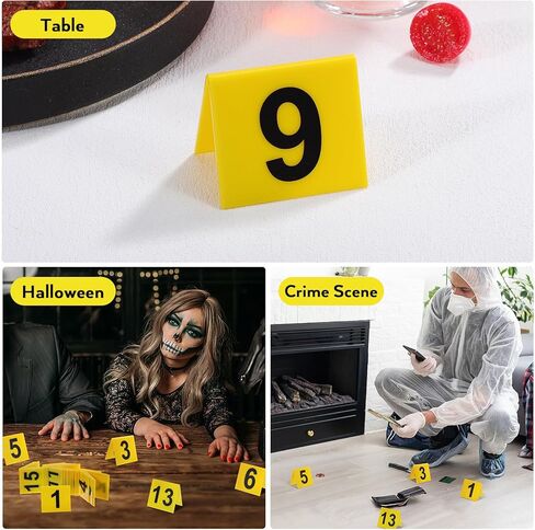 15 قطعة من علامات الأدلة من NOLITOY، زخارف لعلامات المشهد المخبر، خيام معرفية لموضوع اللعبة، لوازم حفلات الهالوين، أصفر، ملحقات المطاعم 1-15 in Kuwait