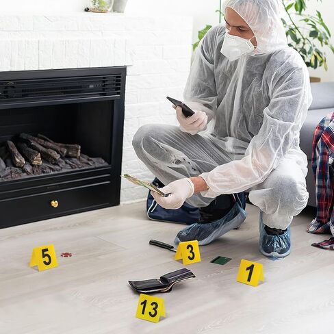 15 قطعة من علامات الأدلة من NOLITOY، زخارف لعلامات المشهد المخبر، خيام معرفية لموضوع اللعبة، لوازم حفلات الهالوين، أصفر، ملحقات المطاعم 1-15 in Kuwait