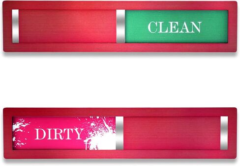 Christmas Dishwasher Clean Dirty Sign - Red & Green Clean Dirty Magnet for Kitchen Decor & Home Organization Gift, Easy Slide with Extra Tape (Green-06) in Saudi Arabia