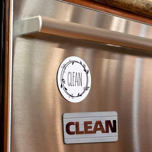 Dishwasher Status Sign with Sliding Indicator - Dirty/Clean Magnetic Marker in Silver White Black Marble Pattern, Kitchen Appliance Organization Tool for Home in Saudi Arabia