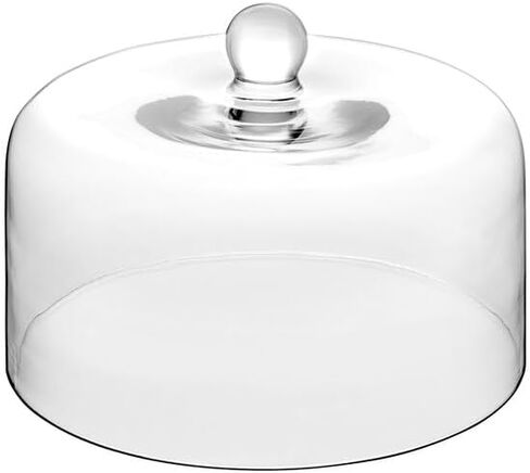 غطاء كعكة دائري من الزجاج الشفاف من Glownary بمقبض، 9.5 × 7 بوصة، نمط قبة، شاشة عرض على سطح الطاولة للمخابز، العشاء، البوفيهات in Kuwait