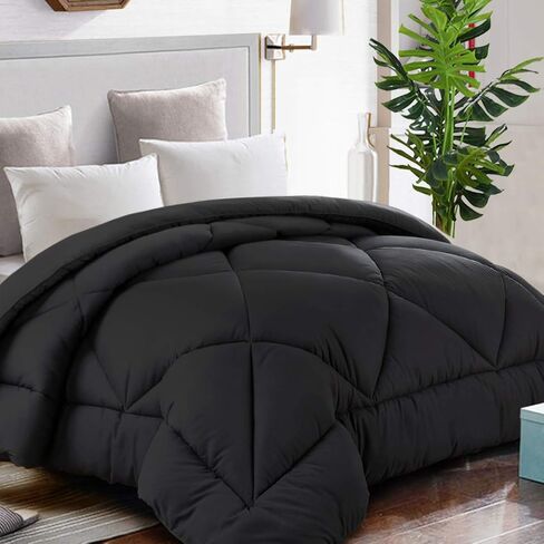 Tekamon All Season King Comforter Soft Quilted Down Couvet Insert مع علامات التبويب الزاوية الصيفية التبريد 2100 ، مجموعة فنادق رقيقة عكسية ، Snow White ، 88 × 88 بوصة in Kuwait