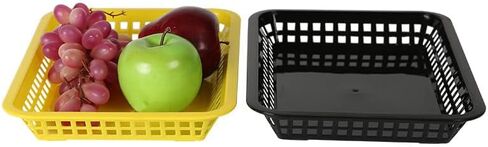 [12 قطعة] سلال طعام بلاستيكية سوداء مستطيلة مقاس 11.8 بوصة × 8-1/2 بوصة × 1-1/2 بوصة | سلال تقديم صينية الأطباق الكبيرة، الأفضل للوجبات المقلية والسريعة والمطاعم والمخبوزات والأجنحة ورقائق البطاطس in Kuwait