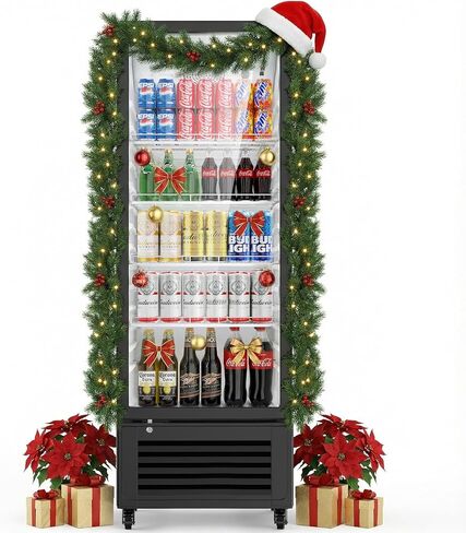 ثلاجة تجارية تجارية معتمدة من ETL & DOE سعة 14.8 قدم مكعب للمشروبات، ثلاجة عرض عمودية بباب زجاجي مع ضوء LED أمامي، مبرد أعمال كبير قائم بذاته للمتجر والمطاعم، إلخ in Kuwait