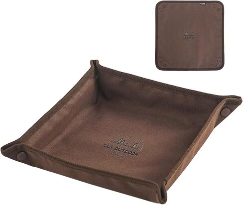 صينية تخزين قماشية قابلة للطي من HUIJUBAO، مقاس 12 × 12 بوصة، منظم متعدد الوظائف للمنزل، والسفر، والتخييم، والزينة، والمطبخ، والنزهات الخارجية (القهوة) in Kuwait