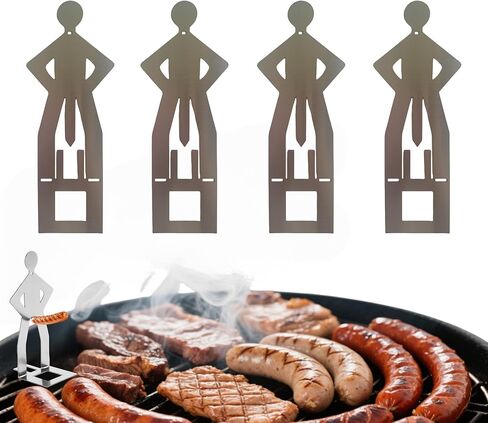 Zorythm 4PCS Funny Hot Dog Holder and Sausage Stand-Hot Dog Grill Holder Man-Standing Man Sausage Barbecue Rack-Portable Reusable Stainless Steel Hotdog and Sausage Roaster for Camping, Spring Trip in Saudi Arabia