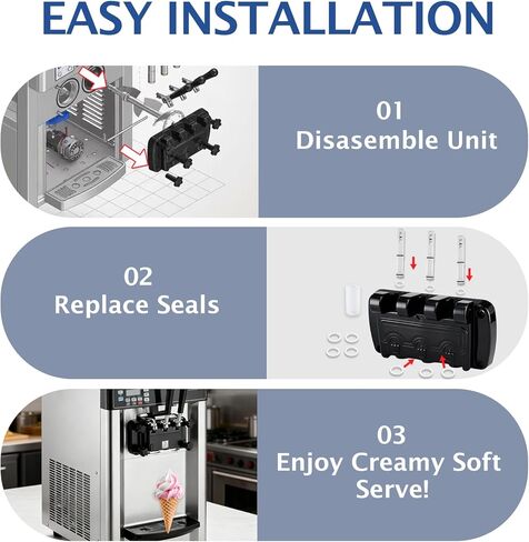 قطع غيار ماكينة الآيس كريم الناعمة من فيكسو تيك، طقم بديل مكون من 15 قطعة مع حشوات وحلقات على شكل حرف O لملحقات صانع الآيس كريم Vevor وYIKAFU in Kuwait