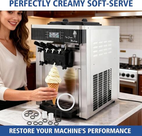 قطع غيار ماكينة الآيس كريم الناعمة من فيكسو تيك، طقم بديل مكون من 15 قطعة مع حشوات وحلقات على شكل حرف O لملحقات صانع الآيس كريم Vevor وYIKAFU in Kuwait