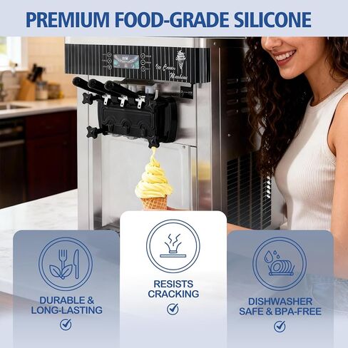 قطع غيار ماكينة الآيس كريم الناعمة من فيكسو تيك، طقم بديل مكون من 15 قطعة مع حشوات وحلقات على شكل حرف O لملحقات صانع الآيس كريم Vevor وYIKAFU in Kuwait