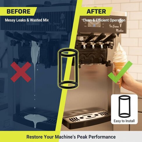 قطع غيار ماكينة الآيس كريم - حشية حلقة إغلاق من السيليكون لصانعة الآيس كريم الناعمة - مجموعة سدادات مطاطية من الدرجة الغذائية (عبوتان) - متوافقة مع VEVOR in Kuwait