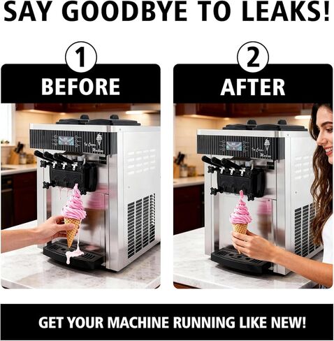طقم إصلاح ماكينة الآيس كريم الناعم المكون من 15 قطعة - حلقات دائرية وحشوات وأختام وأنابيب لـ VEVOR، YIKAFU | سيليكون ممتاز من الدرجة الغذائية، مقاوم للتسرب، سهل التركيب للاستخدام التجاري والمنزلي in Kuwait