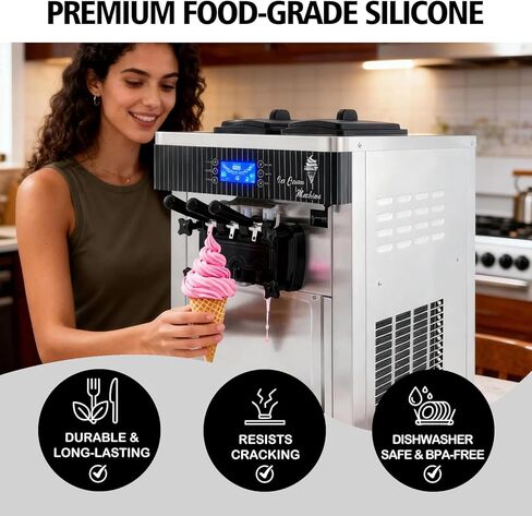 طقم إصلاح ماكينة الآيس كريم الناعم المكون من 15 قطعة - حلقات دائرية وحشوات وأختام وأنابيب لـ VEVOR، YIKAFU | سيليكون ممتاز من الدرجة الغذائية، مقاوم للتسرب، سهل التركيب للاستخدام التجاري والمنزلي in Kuwait