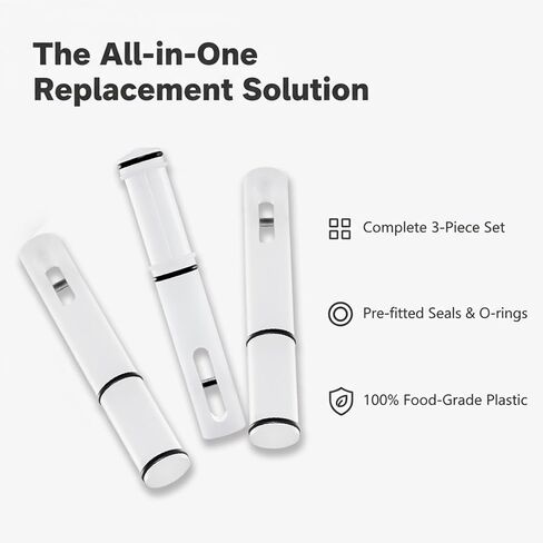 مجموعة قضبان صمامات FixoTech مكونة من 3 قطع - متوافقة مع ماكينات الخدمة الناعمة Vevor وYIKAFU وYKF وCOOCO | طقم مكبس مانع للتسرب مزود بأختام وحلقات دائرية﻿ in Kuwait