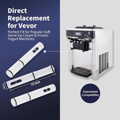 مجموعة قضبان صمامات FixoTech مكونة من 3 قطع - متوافقة مع ماكينات الخدمة الناعمة Vevor وYIKAFU وYKF وCOOCO | طقم مكبس مانع للتسرب مزود بأختام وحلقات دائرية﻿ in Kuwait