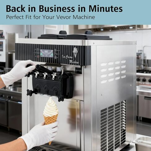 مقابض بديلة معدنية مطورة مكونة من قطعتين لآلة الآيس كريم ذات الخدمة الناعمة، ذراع موزع تجاري، قطعة غيار سهلة التركيب - تناسب قضيب صمام الفتحة المربعة in Kuwait