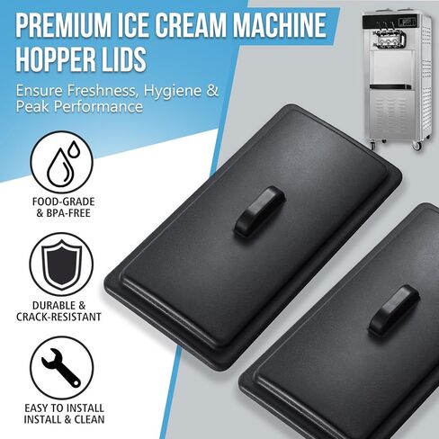 غطاء قادوس بلاستيكي مكون من قطعتين متوافق مع ماكينات الآيس كريم فيفور سوفت سيرف - غطاء بديل متين (34 × 19.5 سم) in Kuwait