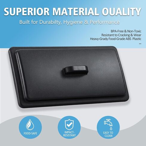 غطاء قادوس بلاستيكي مكون من قطعتين متوافق مع ماكينات الآيس كريم فيفور سوفت سيرف - غطاء بديل متين (34 × 19.5 سم) in Kuwait