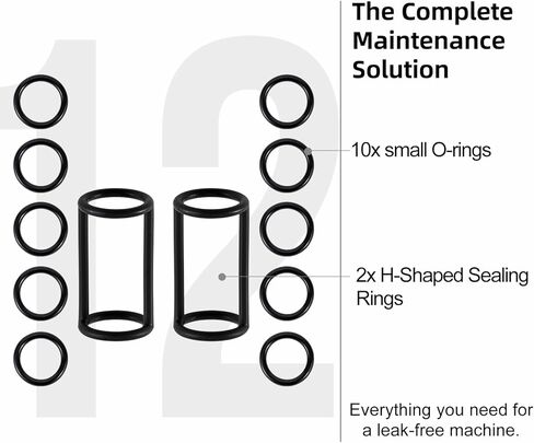 قطع غيار ماكينة الآيس كريم - مجموعة حلقات ختم السيليكون من Fixotech (2 على شكل حرف H + 10 على شكل O) - مجموعة حشية مرنة من الدرجة الغذائية لإصلاح صانع الآيس كريم - متوافقة مع VEVOR in Kuwait