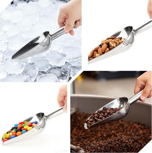 Stainless Ice Scoop with Small Ice Scoop Holder for Ice Machine & Freezer, for Countertop Ice Makers Bars Pet Dog Food in Kuwait