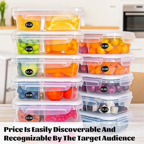 1560 قطعة من ملصقات أسعار آلات البيع، ملصقات بيع الفناء 6 ملصقات أسعار 1.00، 1.25، 1.50، 1.75، 2.00، 2.50 دولار in Kuwait