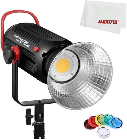 مصباح فيديو AMBITFUL EF100 Aurora COB LED، 5600K، CRI 95+، TLCI 97+، تأثيرات FX مدمجة، دعم التحكم في التطبيق للتصوير الفوتوغرافي للحياة الساكنة، الصورة الشخصية، إضاءة الاستوديو، إضاءة المقابلة in Kuwait