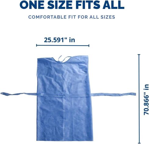 silaomedical Disposable Patient Gowns for Adults, 10-Pack — Short Sleeve, Back Tie Closure — For Medical, Hospital Use in Saudi Arabia