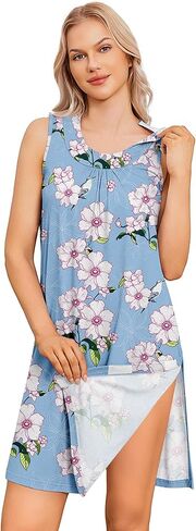 Deyeek Women's Post Shoulder Surgery Dress Tear Away Sleeveless Dress Side Full Open Chemo Port Adaptive Nightgown in Saudi Arabia