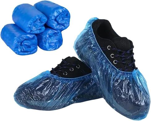 Pack of 40 (20 Pairs) Disposable Dustproof Shoe Covers, SIZE: 13.38 * 5.71in (37 * 14.5cm), PE Plastic in Saudi Arabia