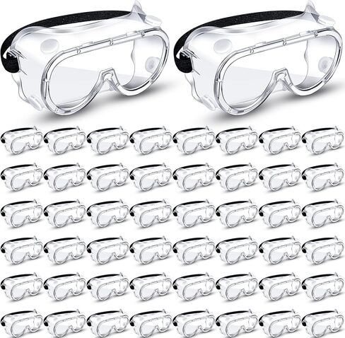 Macarrie 50 Pcs Anti-Fog Protective Safety Goggles Soft Lightweight Adjustable Splash for Nurse Medical Chemistry Worker in Saudi Arabia