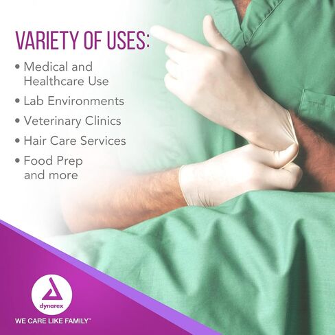 قفازات Dynarex 2365 الجراحية المعقمة المصنوعة من اللاتكس للاستعمال مرة واحدة، خالية من البودرة، ومعبأة في أزواج، للاستخدام الطبي والرعاية الصحية، العيادة البيطرية، بيسك، مقاس 6.5، علبة واحدة 200 زوج من القفازات (قد تختلف التعبئة) in Saudi Arabia