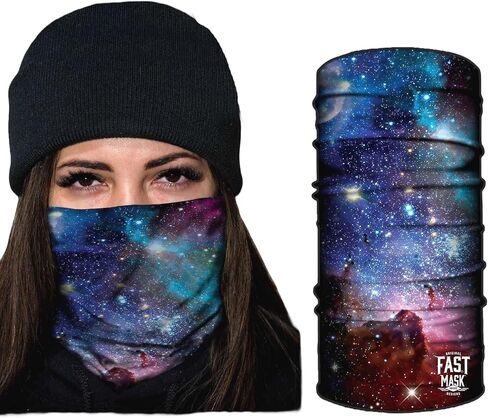 Fast Mask Neck Gaiter Multifunctional Tubular Face Mask Luxurious 100% Polyester Microfiber | Multipurpose & Fashionable Face Gaiter Mask | Ideal Gift for Men & Women � (Galaxy Neck Gaiter) in Saudi Arabia